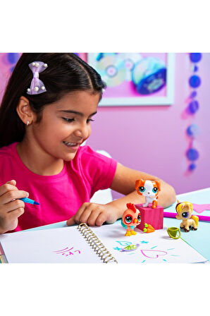 LPS Minişler Seri 3 Barnyard Pets 3'lü Figür Paketi - (#163 At, #164 Horoz ve #165 Teriyer Köpek)