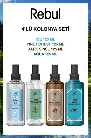 Rebul Aqua-Ice-Dark Spice-Pine Forest Sprey Pet Şişe 125ml Set