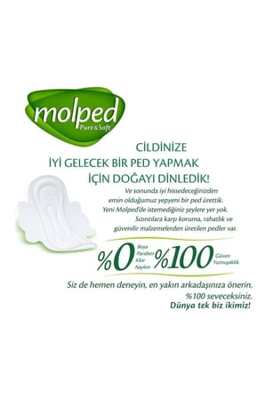 Molped Pure & Soft Hijyenik Ped Süper Eko 18'li Uzun X 3 Paket