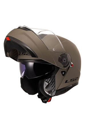 STROBE 2 MAT KUM ÇENEDEN AÇILIR MOTOSİKLET KASKI