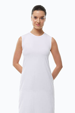 Malabadi 1049 Kadın Modal Sıfır Kol ( Kolsuz ) Uzun Elbise Astarı & Kombinezon