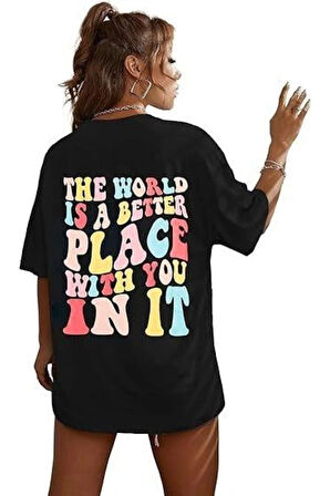 Aydoganticaret44 Bisiklet Yaka Baskılı T-shirt - Siyah