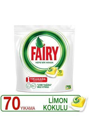 Hepsi Bir Arada Bulaşık Makinesi Kapsülü Limon 70'li X4 Adet