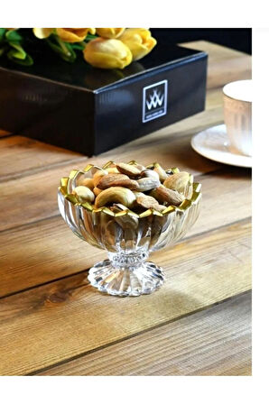 6 Adet Kahve Yanı Çerezlik Sunumluk Lokumluk Gold