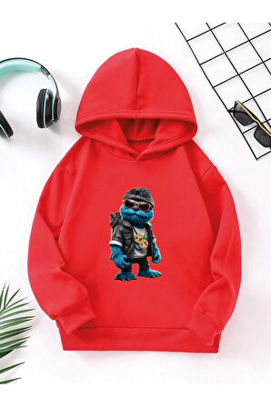 Çocuk Kapüşonlu Baskılı Sweatshirt