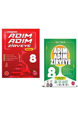 8.Sınıf Adım Adım Zirveye Türkçe + Adım Adım Zirveye İnkılap Tarihi Soru Bankası (2 Kitap)