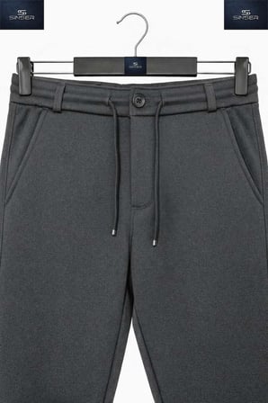 ERKEK JGR Stil Pantolon Bel Lastikli Likralı Paça Katlamalı