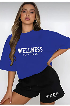 WELLNESS Baskılı Şort ve Tişört Takımı