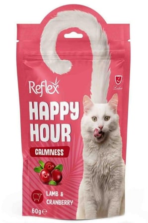 Reflex Happy Hour Calmness Kuzulu ve Kızılcıklı Kedi Ödül Maması 60gr - 10 Adet