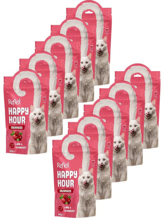 Reflex Happy Hour Calmness Kuzulu ve Kızılcıklı Kedi Ödül Maması 60gr - 10 Adet