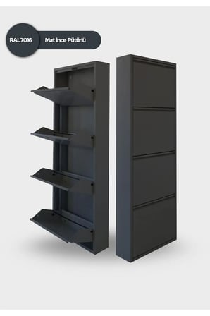 4'lü Metal Ayakkabılık - Antrasit