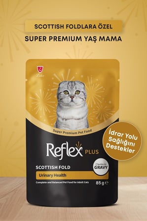 Reflex Plus Scottish Fold Yetişkin Kedi Pouch Mama 85gr x 12 Adet