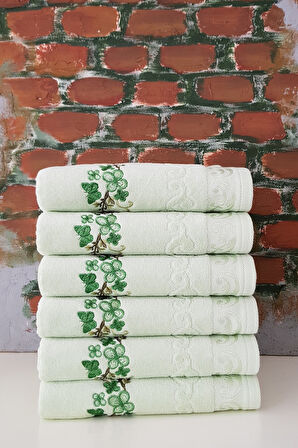 Özdilek Dila V2 Nakışlı Havlu 6' Lı Yeşil