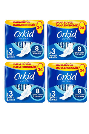 Ultra Gece Gündüz 3 Boy 24 Lü Paket 4 Paket 96 Adet
