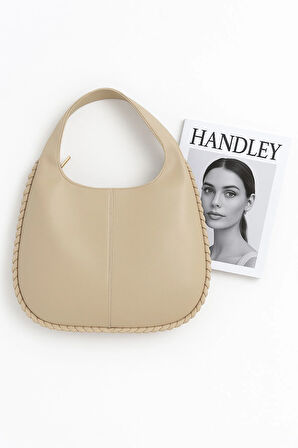 Lüks Büyük Kapasiteli Düğüm Detaylı Omuz Çantası