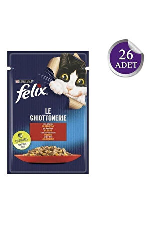 FELİX Felix Sığır Etli Yetişkin Kedi Konservesi 85gr X 26 Adet
