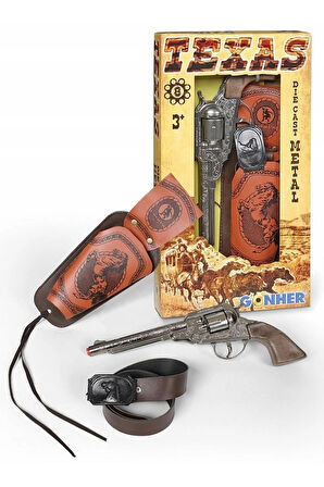 Gonher Revolver 8'li Kovboy Koleksiyon Tabanca Seti Kapsül Patlatan Silah Ispanya Ağır Metal Ürünü