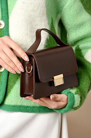 Kadın Mini City Omuz Çantası Kilit Detaylı Çanta