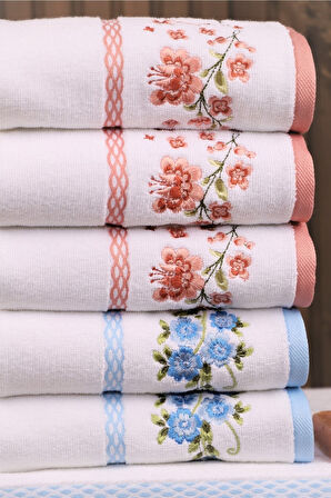Özdilek Azalea 6'lı Nakışlı Pamuklu Işlemelik Çeyizlik 50*90 El Yüz Havlusu M-3