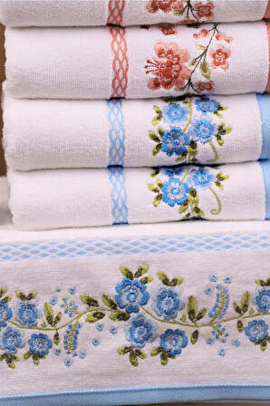 Özdilek Azalea 6'lı Nakışlı Pamuklu Işlemelik Çeyizlik 50*90 El Yüz Havlusu M-3