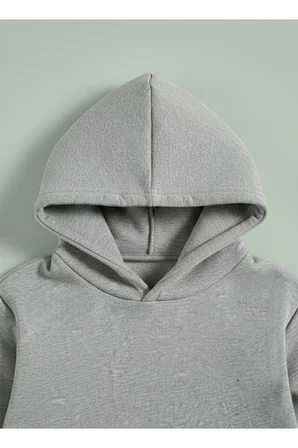 Çocuk Erkek Kapüşonlu Takım BASKET TOPU 3 İplik Şardonlu Sweatshirt - Eşofman Takım