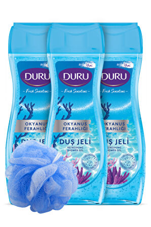 Fresh Sensations Okyanus Ferahlığı Duş Jeli 3x450ml Banyo Lifi Ile Birlikte