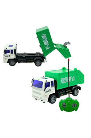Uzaktan Kumandalı Pilli Çöp Kamyonu Dorsesi Hareketli