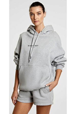 AYMONTANA Be happy baskılı kapüşönlü Sweatshirt
