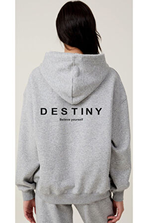 AYMONTANA Be happy baskılı kapüşönlü Sweatshirt