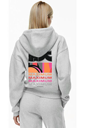 AYMONTANA Be happy baskılı kapüşönlü Sweatshirt