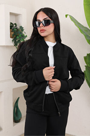 KADIN RELAX FİT BOMBER SÜET CEKET