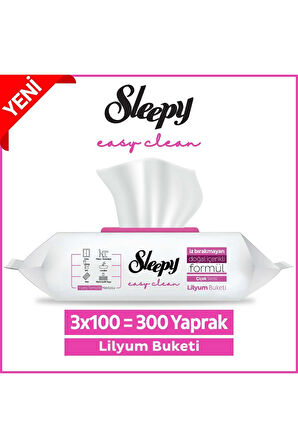 Easy Clean Lilyum Buketi Yüzey Temizlik Havlusu&mendili 3x100 (300 YAPRAK)