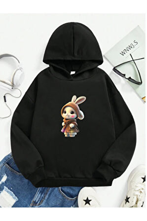 Çocuk Kapüşonlu Baskılı Sweatshirt