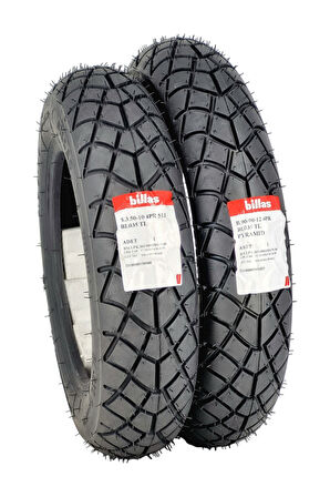 350-10 VE 90/90-12 TAKIM TL (TUBELESS - DUBLEKS)