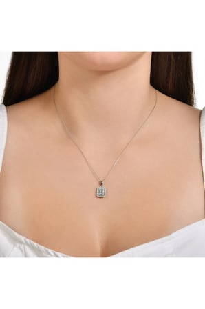 Altın Baget Taşlı Kolye - 14K