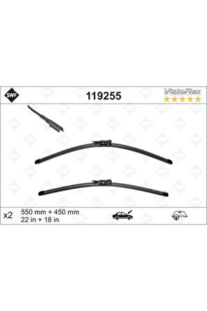 Silecek Sılencıo 550 450×2 Flat Muz Tipi Bmw 1 F20 2010 Mercedes Glk 204 2014val-119255 119255 61612