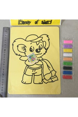 15 Ad. A4 Büyük Boy (kız-erkek) Kum Boyama Seti ( Erkek-7 Kız-8 Model 1'er Ad.)