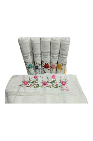 Özdilek 6 Adet Açelya Nakışlı Havlu Model 22-13