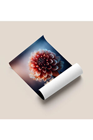 Çerçevesiz Poster - Dijital Baskı - Dahlia - Yıldız Çiçeği