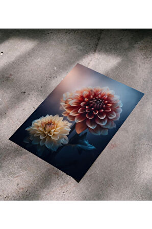 Çerçevesiz Poster - Dijital Baskı - Dahlia - Yıldız Çiçeği
