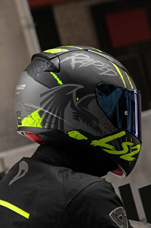 Rapıd 2 Raven Mat Siyah-gri-neon Sarı Kask