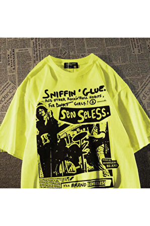 Grunge Karikatür Baskılı (unisex) T-shirt