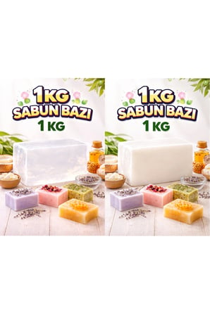 2 KG Sabun Bazı Seti Şeffaf ve Opak 1+1 Kg Erit Dök Sabun Yapımı İçin Profesyonel Kalite