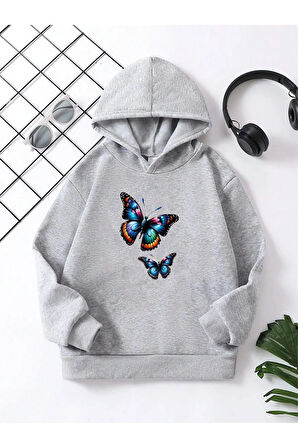 Çocuk Kapüşonlu Baskılı Sweatshirt