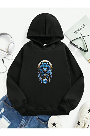 Çocuk Kapüşonlu Baskılı Sweatshirt