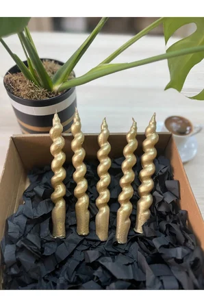 Gold burgu şamdan mum