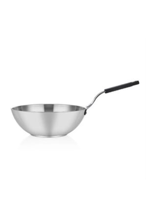 Çelik Wok Tava 26cm - Silikonlu Sap