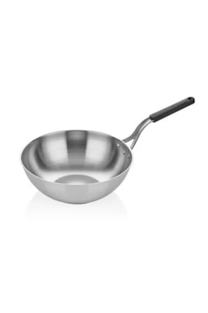Çelik Wok Tava 26cm - Silikonlu Sap