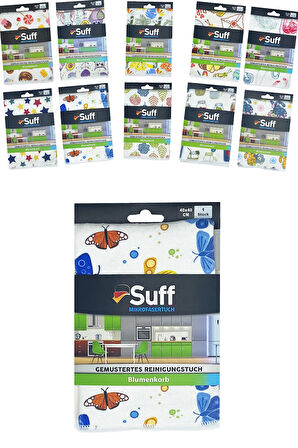 1 Adet - Çiçek Sepeti -10 Desen Mutfak Bezi 40x40 (