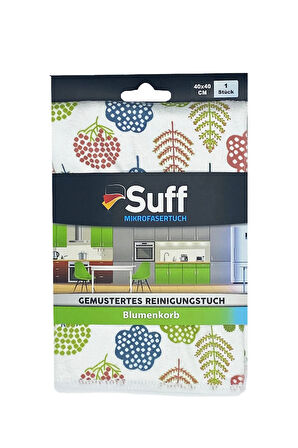 1 Adet - Çiçek Sepeti -10 Desen Mutfak Bezi 40x40 (